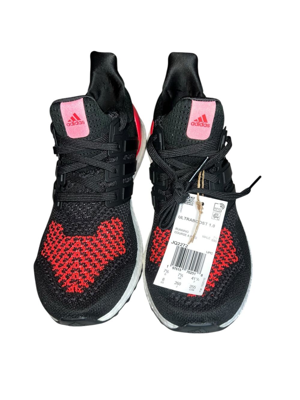 Adidas Men's ULTRABOOST 1.0 Ultra Boost Running sneakers  8 Black /red JQ2272